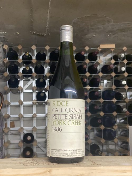Bottle of Ridge Vineyards York Creek Ranch Petite Sirah 1986, California, Bowland Forest Vintners