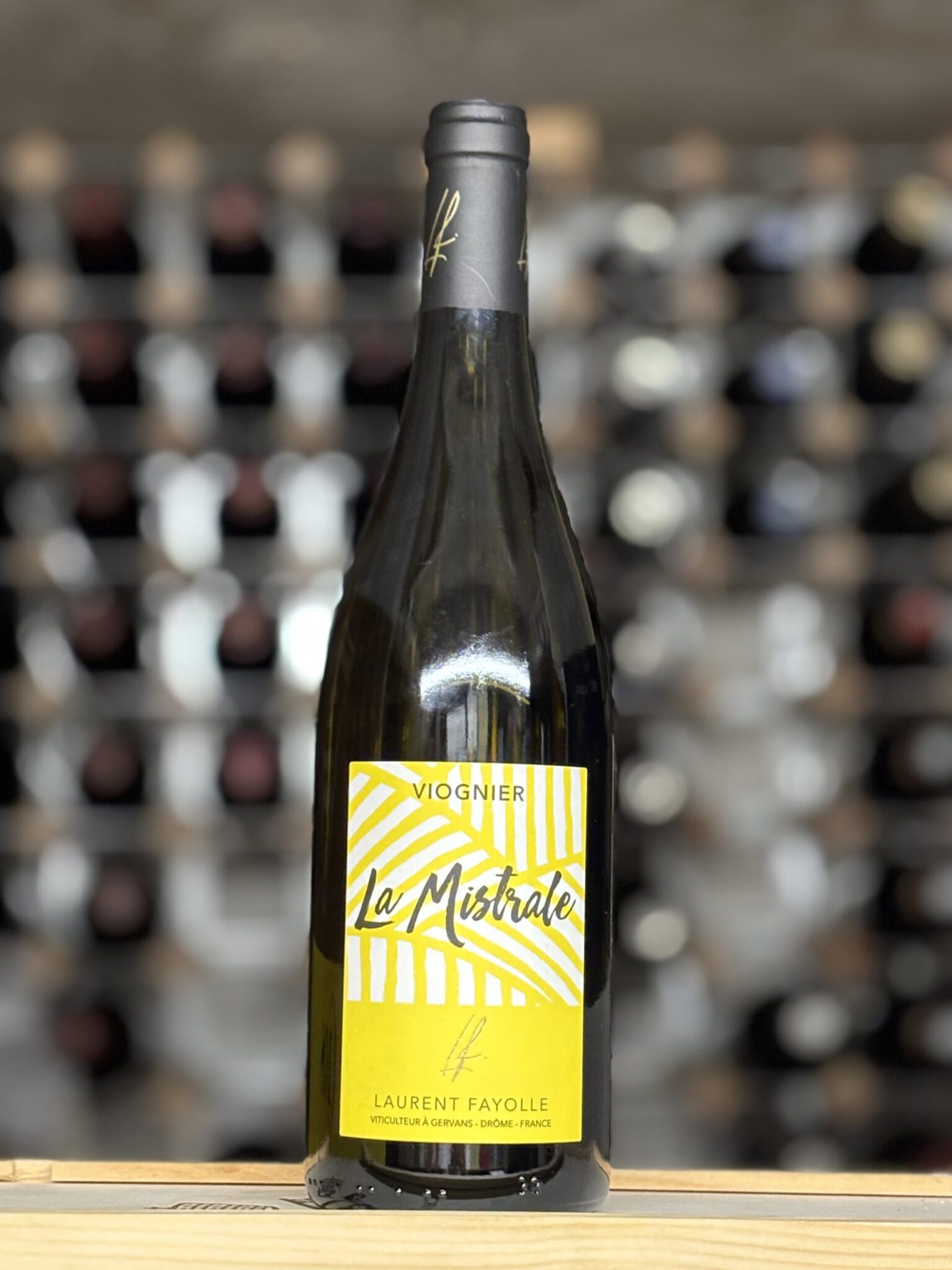 Bottle of Laurent Fayolle La Mistrale Viognier 2022, Rhone Valley, Bowland Forest Vintners