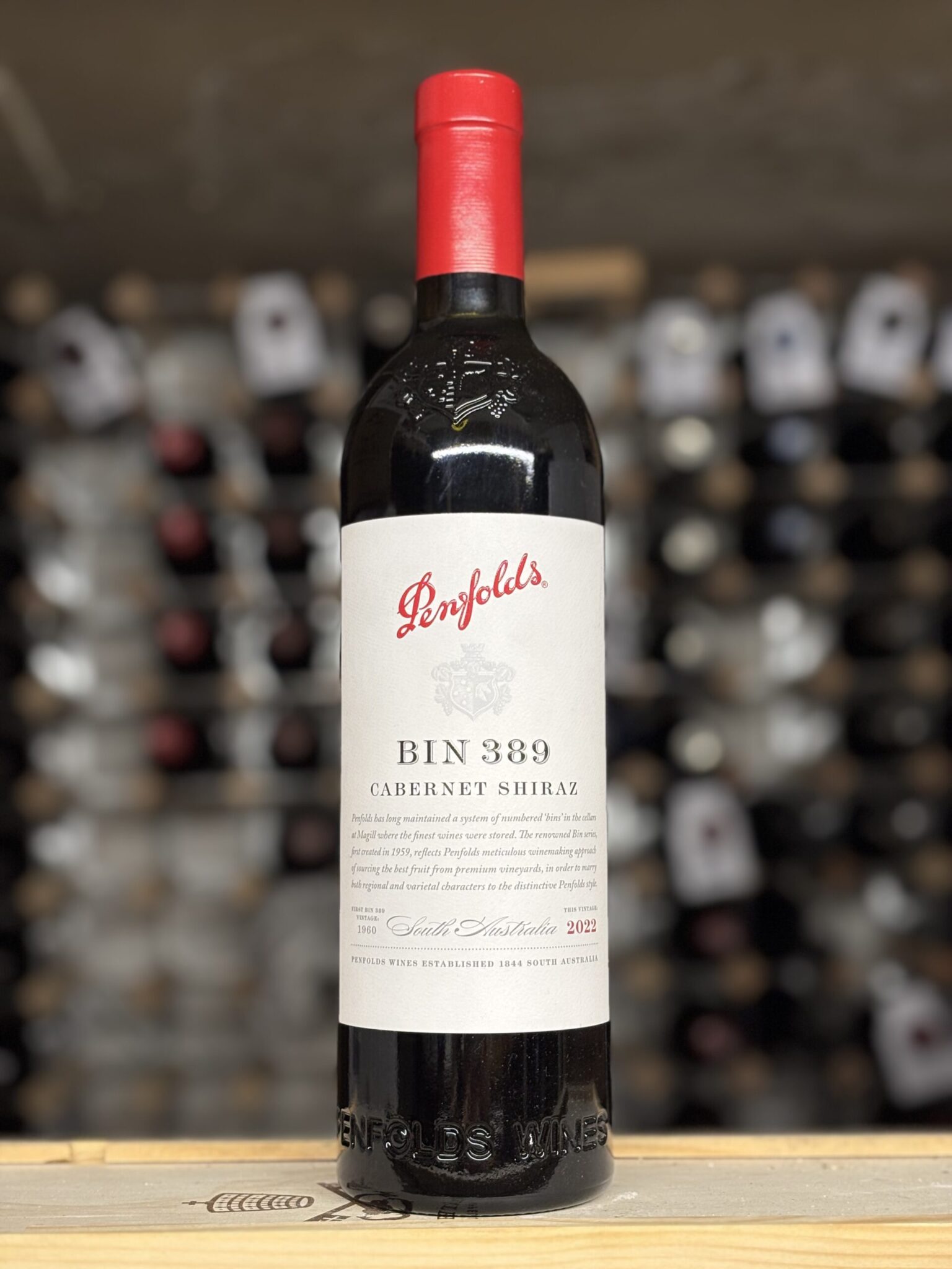 Bottle of Penfolds Bin 389 Cabernet Shiraz 2022, South Australia, Bowland Forest Vintners